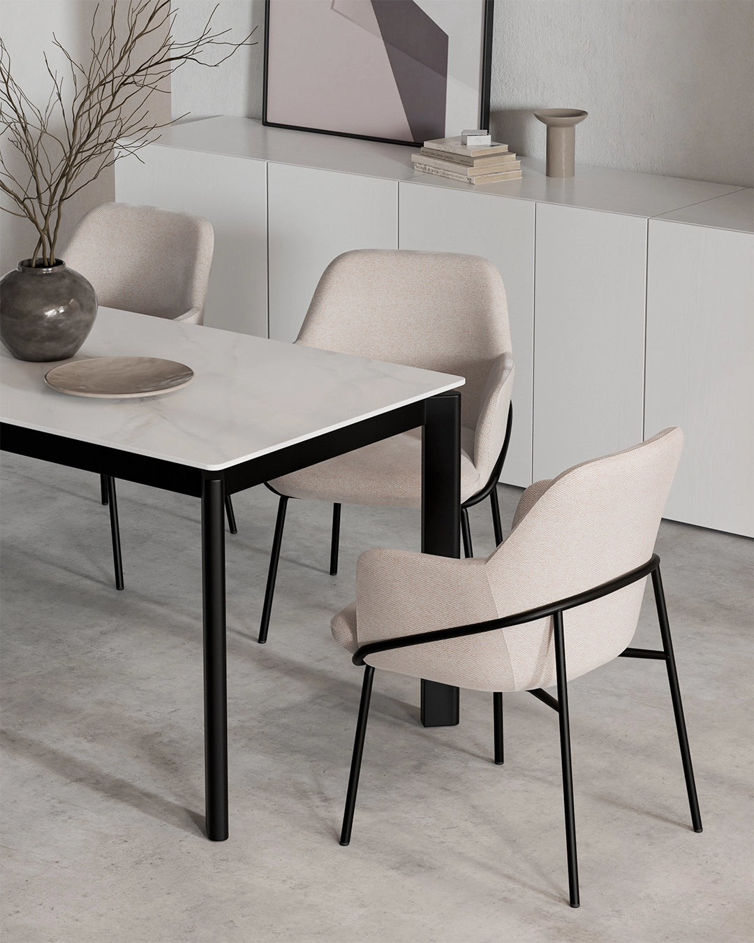 Beatrix // Blanco-negro 120 cm